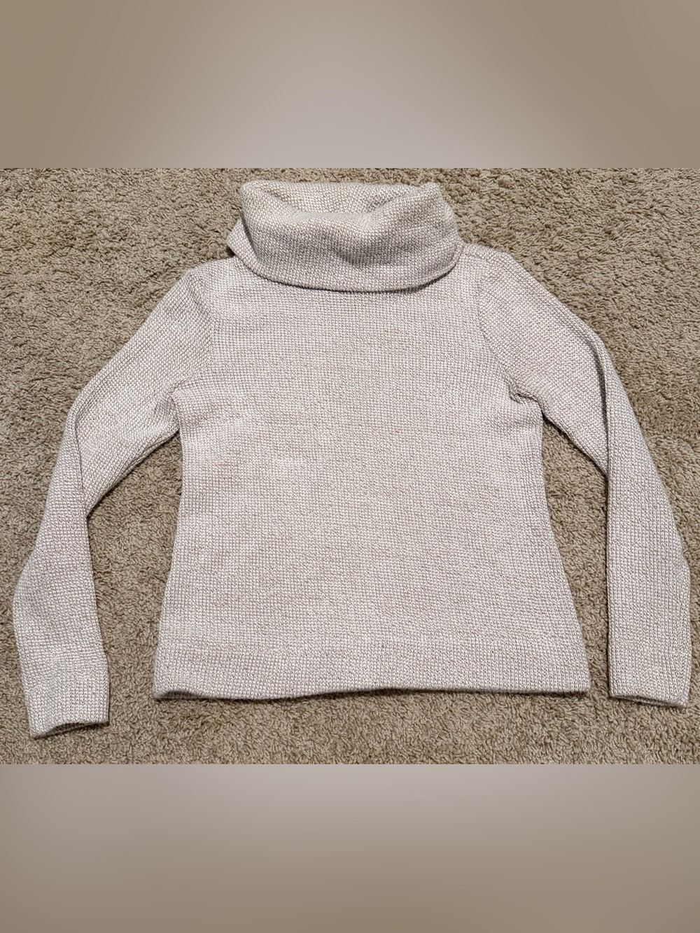 Loft Ann Taylor Size XS Petite Turtle Neck Cream Sweater Long Sleeve Knit